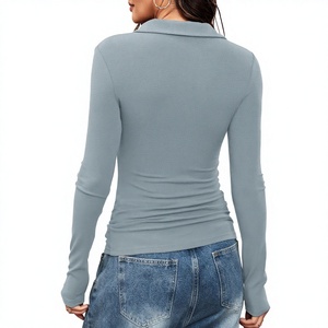 Wholesale <b>Womens</b> <b>Polo</b> <b>Shirt</b> Button Up Collar Top Casual Streetwear Activewear Outerwear Direct Exporters Wholesale - Product Image 2