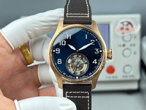 Reloj Mecánico Tourbillon de Bronce para Hombre, 42 mm, Correa de Cuero Analógica, Cristal de Zafiro, Movimiento ETA - Product Image 1
