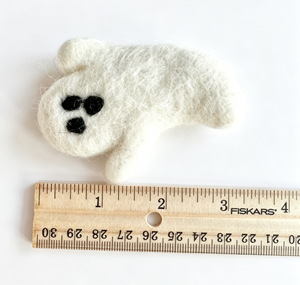 Jouet pour chat en feutre de laine fantôme effrayant - Compagnon de <span class=keywords><strong>jeu</strong></span> artisanal mignon et effrayant pour Halloween et amusement toute l'année pour les chatons - Product Image 3