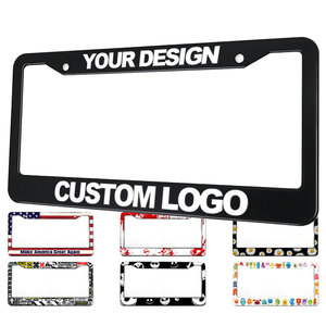 Cadre de plaque d'immatriculation de voiture en alliage de haute qualité / support de plaque d'immatriculation avec logo personnalisé - Product Image 1