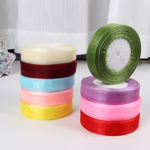 Penjualan Langsung Pabrik Pita Kain Salju Transparan 2cm Pita Kemasan Hadiah Topi Rajut Buatan Tangan Grosir - Product Image 1