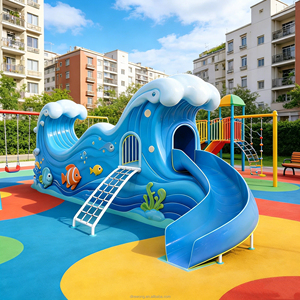 Toboggan pour enfants en FRP en forme de vague CA014, équipement de jeu extérieur pour enfants, parc public, aire de jeux, toboggan pour la communauté résidentielle - Product Image 1