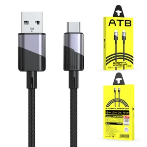 스마트 전원 끄기 USB 케이블 화웨이 Xiaomi 전화 고속 충전 USB 데이터 케이블 용 아이폰 케이블 휴대 전화 브레이드