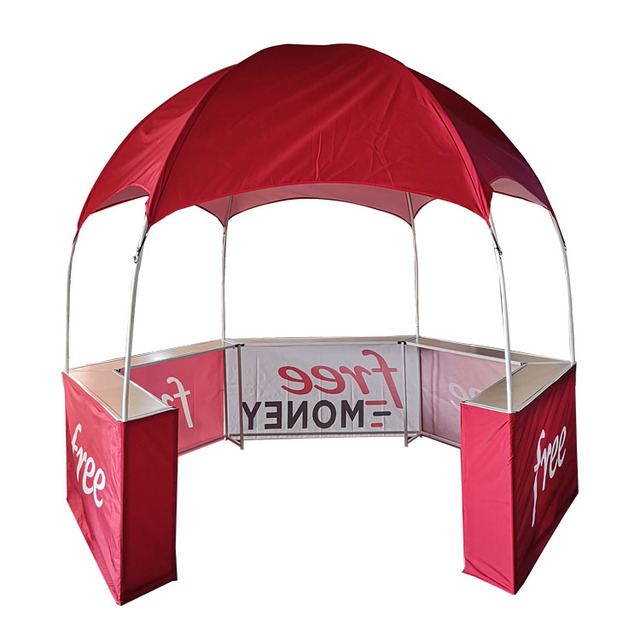 FEAMONT High Quality Hexagonal Dome Kiosk Canopy Tent with logo for Exhibition Advertising Event