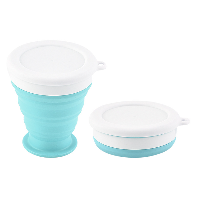 YDS Reusable To-Go Pocket Size Silicone Bottle Collapsible Travel Cup for Hot and Cold Drinks Cups