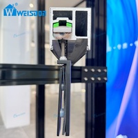 Porte de douche coulissante droite en acier inoxydable Weisdon avec salle de douche encadrée en verre trempé tampon