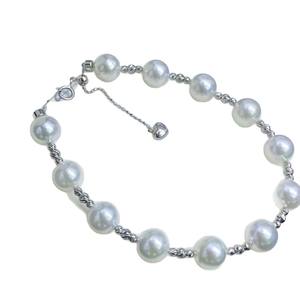 Natural Freshwater Akoya 7-8mm Round Pearl <b>Bracelet</b> with S925 Silver Genuine Fine Jewelry <b>Set</b> - Product Image 5