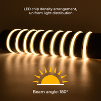 Bande lumineuse LED COB flexible DC24V/12V 8MM 320 LED 9W/M, blanc chaud/froid, découpable, décorative pour éclairage intérieur
