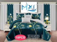 Lot de 10 draps de lit king size en microfibre bordeaux vintage imprimés en 3D, certifiés OEKO-TEX, avec cantonnières occultantes