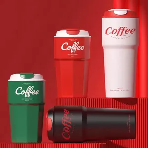 2022 Пользовательский логотип 304 стакан для кофе из нержавеющей стали, кофейная чашка, автомобильный термос, кружка с крышкой для холодной питьевой воды
