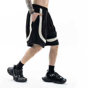 Shorts de basket-ball pour hommes en coton 100% imprimés sur mesure, taille mi-haute, coupe ample, design en maille décontracté avec cordon de serrage, style sportif surdimensionné - Product Image 3