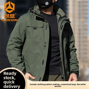 Chaqueta Táctica <span class=keywords><strong>de</strong></span> Invierno para Hombre, Tres en Uno, con Capucha, Impermeable, Cortavientos, con Forro Suave Desmontable, Conjunto <span class=keywords><strong>de</strong></span> Dos Piezas - Product Image 3