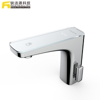 Robinet de lavabo intelligent de luxe à double capteur avec affichage de la température, couleur chrome, eau chaude et froide, mitigeur monotrou pour salle de bain