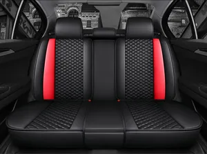 Fundas de asiento de coche, juego completo de fundas de cuero impermeables, Airbag Compatible con cubierta de cojín de vehículo automotriz, ajuste Universal para la mayoría de coches, 5 uds.
