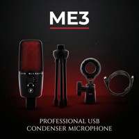 Microphone à condensateur USB professionnel ME3 192kHz/24bit, corps en alliage de zinc, micro gaming RGB avec gain matériel et fonction mute tactile