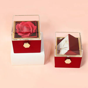 Caja de Regalo Giratoria para Joyería con Diseño de Rosa, para San Valentín, Bodas, Caja de Acrílico para Anillos, Exhibidor de Collares, Venta al Por Mayor - Product Image 5
