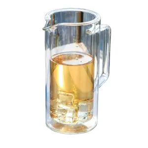 Venus дизайн низкий минимальный заказ большой размер 1 литр Двойная Стенка стеклянная чашка для пива