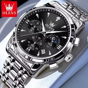   Relojes de Cuarzo 3639 para Hombre, Manecillas Luminosas, Nuevo Diseño de Moda, Tres Esferas, Correa de Acero Inoxidable, Resistente al Agua 3ATM, Relojes para Hombre - Product Image 4