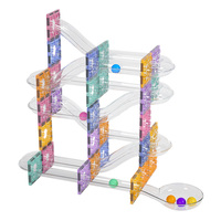 Circuit de billes magnétique 100 pièces, blocs de construction 3D transparents, jouet éducatif STEM pour enfants, conforme aux normes ASTM EN71 CPC CE