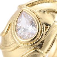 OUGEPHELI Bague en Moissanite VVS1 Coupe Poire, Certifiée Testeur de Diamant, Sertie Clos, Goutte d'Eau, Plaqué Or 18K, Réglable, Motif Spirale pour Femme