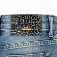 Écussons en cuir véritable personnalisés, étiquettes métalliques de style mode pour jeans, accessoires de vêtements à coudre, vente en gros OEM