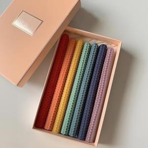 Boîte cadeau avec fenêtre personnalisée pour 3 bougies coniques/dîner/parfumées emballage en papier pliable <span class=keywords><strong>bougeoir</strong></span> mixte - Product Image 4