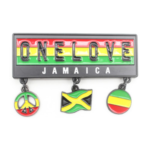 Aimant de réfrigérateur <span class=keywords><strong>en</strong></span> métal émaillé personnalisé, souvenir One Love de la Jamaïque, pour la décoration de la maison - Product Image 1