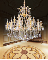 Candelabro de cristal grande K9 Maria Theresa, lámparas clásicas colgantes transparentes de lujo con Control remoto para Proyecto de vestíbulo de Hotel