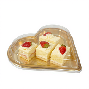 Boîte à pâtisserie en plastique en forme de cœur, jetable, recyclable, pour fruits, sushis, desserts, chocolat, fraises, avec couvercle transparent - Product Image 1
