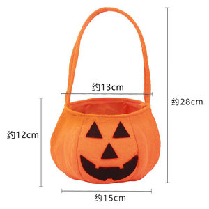 Hot Sale Halloween Pumpkin Candy Bag Kids Trick or Treat Non-Woven Pumpkin Bucket <b>Tote</b> Bag Kids Costume Party Favors - Product Image 2