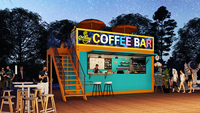 CDPH Récipient détachable Cabine alimentaire mobile pour l'extérieur Kiosque d'alimentation de rue/Chariot à café avec acier et panneau sandwich en vente