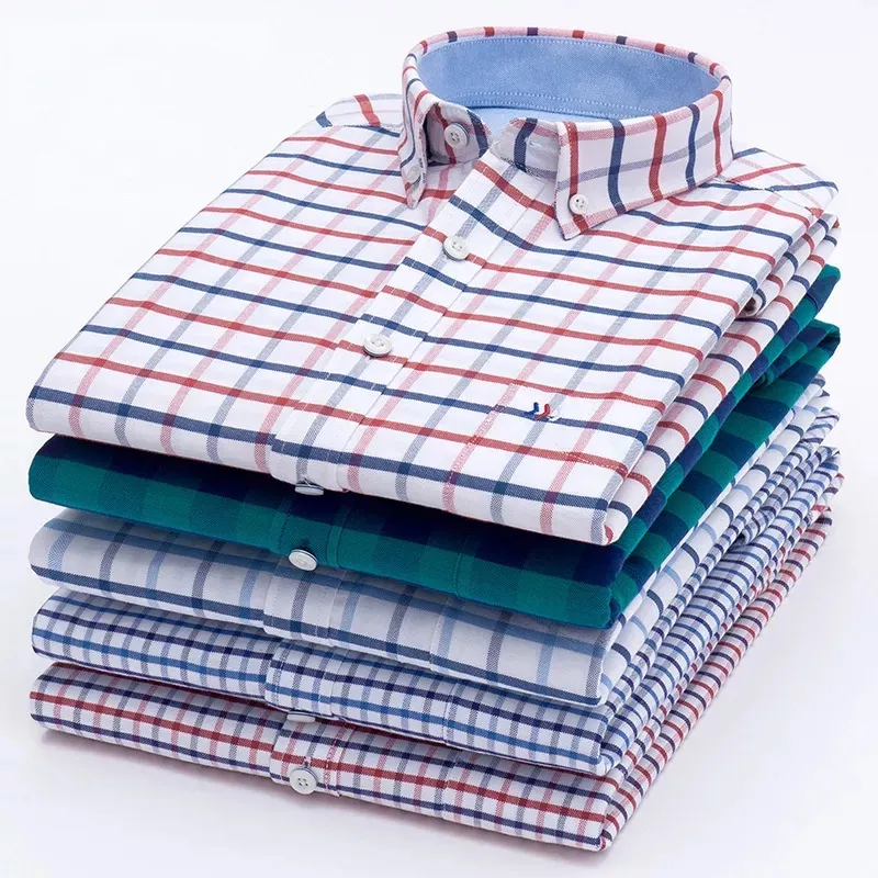 2023 men's new business slim stripe long short sleeve shirt versatile style cotton casual shirt oversized men's shirt
