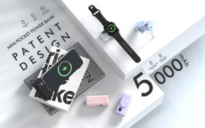 האחרונה מיני כיס 5000mah בנק כוח 20wpd + 2w אלחוטי עם תאורה אחורית, kickסטנד & lcd תצוגה דיגיטלית lcd - Product Image 4