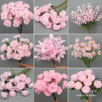 Bunga Pernikahan Warna Pink yang Laris Terjual, Bunga Sutra Buatan Warna Pink Dahlia Mawar Hydrangea untuk Dekorasi Rumah dan Acara Pernikahan.