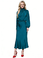 Nouvelle Arrivée Été – Robe Quotidienne Ample en Satin Vintage à Manches Longues pour Femme, Respirante et Élégante, Style Tempérament