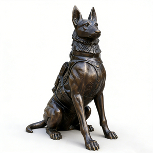 Statua di Cane in Bronzo <span class=keywords><strong>a</strong></span> Grandezza Naturale Personalizzata, Scultura Animale Antica Tradizionale per Decorazione Paesaggistica Esterna - Product Image 2