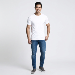 T-shirts pour hommes 100% coton Respirant Col rond personnalisé 210gsm Impression numérique Logo - Product Image 1