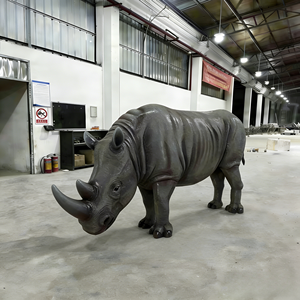 Estatua de Rinoceronte de Resina con Acabado de Bronce Artístico Realista, Resistente <span class=keywords><strong>al</strong></span> Agua y a los Rayos UV, Modelo para Decoración de <span class=keywords><strong>Entrada</strong></span> de Hotel <span class=keywords><strong>al</strong></span> Aire Libre - Product Image 3