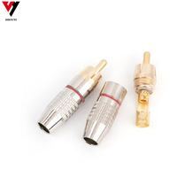 Conector RCA Macho Chapado en Oro, Enchufe de Soldadura de Audio y Video RCA, Enchufe Coaxial, Enchufe Lotus