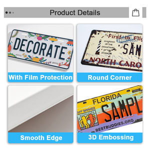 Cornice per <span class=keywords><strong>Targa</strong></span> in Alluminio Resistente alle Intemperie con Profilo Sottile e Motivi Personalizzati per Decorazione di Garage, Bar e Caffetterie - Product Image 2