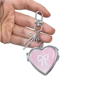 Mini Espejo Cosmético Portátil Plegable con Forma de Corazón de Epoxi, Exquisito y Lindo, Colgante para Bolso, Llavero, Maquillaje - Product Image 6