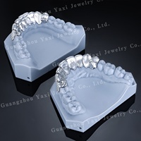 Grillz dentaire unisexe Hip Hop en Or massif 14K et Moissanite taille brillant S925, certifié par une tierce partie
