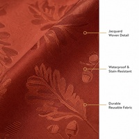Nappe Jacquard Feuilles d'Automne en Gros, Housse de Table Imperméable de Haute Qualité pour Dîner, Fête, Thanksgiving