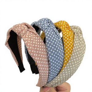 Diadema de Estilo Coreano con Nudo, Tela de Puntos, Banda Ancha, Diseño Elegante y Sencillo, Hecha a Mano, Diadema para Mujer - Product Image 1