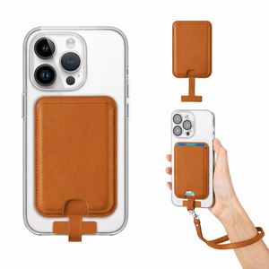 Tarjetero Magnético Personalizado con Logotipo, Cartera Delgada de Cuero PU con Correa de Muñeca para iPhone 17 16 15 14 13 12 Pro - Product Image 1