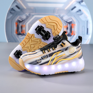 Patins à roulettes pour enfants, respirants, à 4 roues, LED, pour garçons et filles, vente en gros - Product Image 3