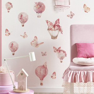 Adesivi <span class=keywords><strong>murali</strong></span> decorativi per cameretta bambini, rimovibili in vinile, palloncino rosa, adesivo murale 3D a forma di farfalla - Product Image 6