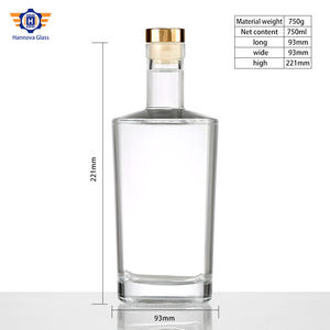 Botella de vino de vidrio redonda directa de fábrica de 750ml Popular para personalización en el uso de agua y difusor de embalaje - Product Image 2