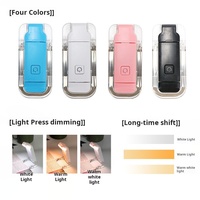Lámpara de Mesa Plegable con Clip y Protección Ocular, con Control de Botón de Encendido USB, Lámpara de Noche Portátil, Lámpara de Lectura para Estudiantes