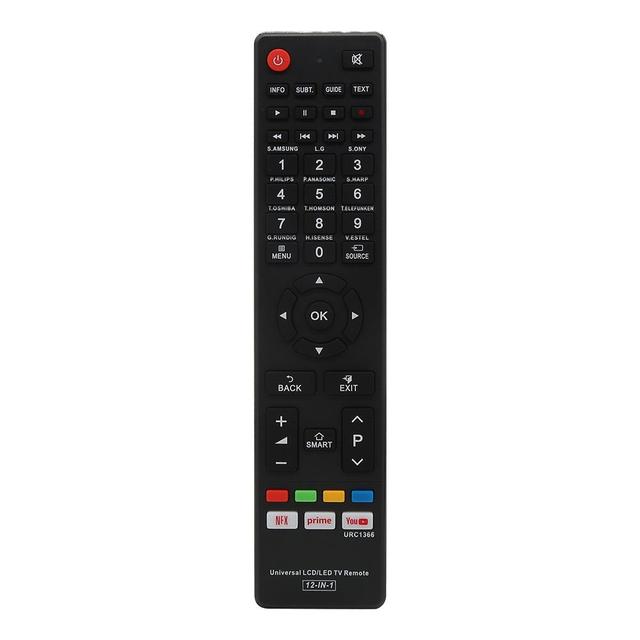 IR Smart TV Remote Control with ABS Plastic Silicon Keypad Compatible with 12 Brands 1-Year Warranty